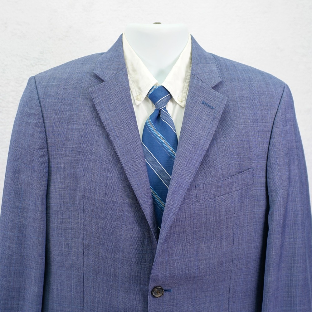 Lauren Ralph Lauren Slim Fit Blue Plaid Wool 2 Button‎ Blazer 38R